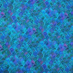 VIP Cranston Turquoise Blue Marble Peacock Cotton Fabric Quilter Print 2.75 yd