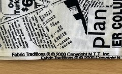 Newspaper Print Cotton Fabric, Ads, Crossword, For Sale, Junk Journal Ephemera
