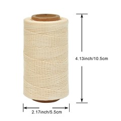 Waxed Thread 284 Yards 150D 0.8MM Leather Sewing 0.8 millimeters, Off-White