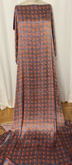 100% Silk Charmeuse Abstract Geometric Vibrant Orange Fabric By The Yds 46″ Wide