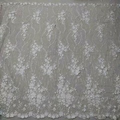 Exquisite 3D Flower Bridal Lace Fabric Embroidered Floral Sequins Lace Fabric
