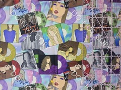 Custom 100% Cotton Woven Fabric Taylor Swift Records Artist By The 1/4 Yard