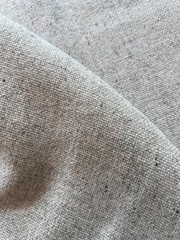 1.86 Yards – Natural Textured Wool Fabric Remnant – Oatmeal / Ivory