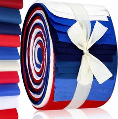 Hosuly 40 Pcs Patriotic Fabric Red White Blue Jelly Fabric for Quilting 4th o…