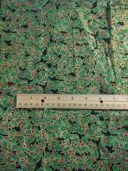 Cotton Quilt Fabric Lot of 5 Christmas Holiday Prints Holly/Gold tones 3+ yds