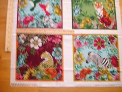 Jewel Tones Jungle Tiger Zebra Makower UK Cotton Quilt Fabric Panel HTF
