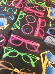 27×30 Piece 100 Cotton Black With Neon Sunshades Pink Green Blue Quilting sewing