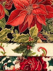 Quilting Fabric Lot – Christmas Holiday Winter Floral, 10 Fat Quarters + 1 FREE!