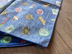 Vtg 4-H Club FABRIC Clover Quilt Home Farm Handkerchief Blue 4.75 Yds Springs