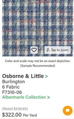 Osborne & Little Burlington 6 Fabric -2 5/8 Yards+ Bonus Piece