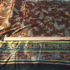 Shiny polyester animal skin print fabric with paisley border design-2 remnant pi
