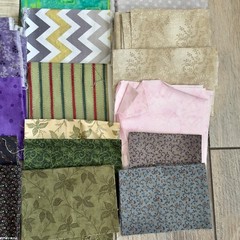 Fabric Scrap Bundle 1 Lb 10 oz Mixed Lot #6 Various Sizes and Prints As Photoed