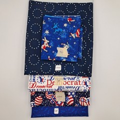 4.4Yd Quilt Cotton Sewing Fabric Patriotic Democrat Donkey Balloons RedWhiteBlue
