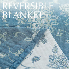 Boho 100% Cotton Muslin Twin Blanket 60×80 Soft Floral Reversible Throw