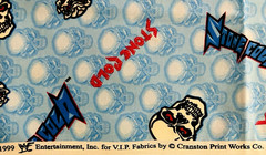 3 PCS VTG 1999 Officially Licensed WWF Stone Cold Blue Cotton FABRIC 3 1/2 Yds+