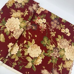 Richloom Floral Cranberry Cotton Drapery Upholstery Pillow Sewing Fabric 5 Yards