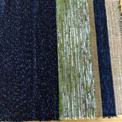 Fabric Handwoven Tote Bag Recycled Strips 85cm x 45cm Blue Grey Accents