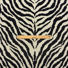CLARENCE HOUSE BOUCLE ZEBRE NOIR ZEBRA EPINGLE VELVET FABRIC BY 1/2 YARD 51″W