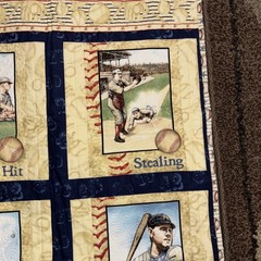Game Time Baseball Fabric (6) By Panels by Benartex – NEW, 23” By 41”