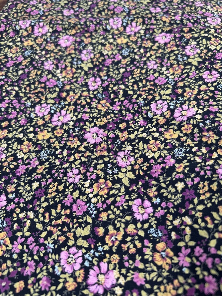 Sevenberry Made By Japan Black With Floral 2yds 42”wide