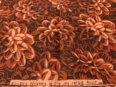 Floral Cotton Fabric 1/2 yard Burgundy Sewing Crafting Quilting Unique Retro Pat