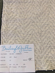BAILEY & GRIFFIN Cosmati in Pearl 16 3/4 x 17 1/8″ Woven Chevron Fabric Sample