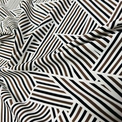 18″ long / LonBlack & White Lines Distorted Fabric Stretch Spandex for Swimwear