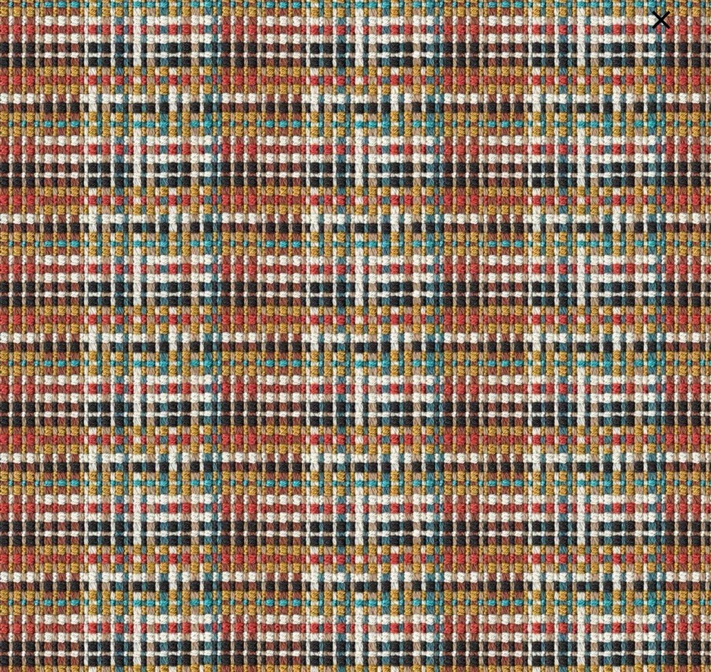 Designtex Woven Texture Black Red Yellow Green 1.25 Yards