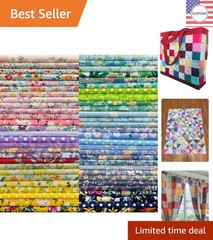 Pre-Cut Floral Fabric Squares 10×10 – 50 Unique Patterns for Stylish Crafts