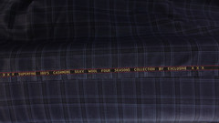 Gray Glen Plaid Windowpane Checked Suiting Fabric Cashmere Wool