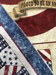 Patriotic Stars & Stripes Eagle Cotton Fabric Panel Quilts of Valor 42″x23″ #69