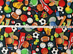 ON THE MOVE by Hoffman International Fabrics – 2 1/3 yds X 42″ – sportsball!