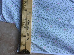 4yd.+ cut Small print quilting cotton white with pastel green pink bedding
