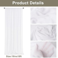 Wedding Arch Draping Fabric, White Sheer Backdrop with Floral Decor, Indoor C…