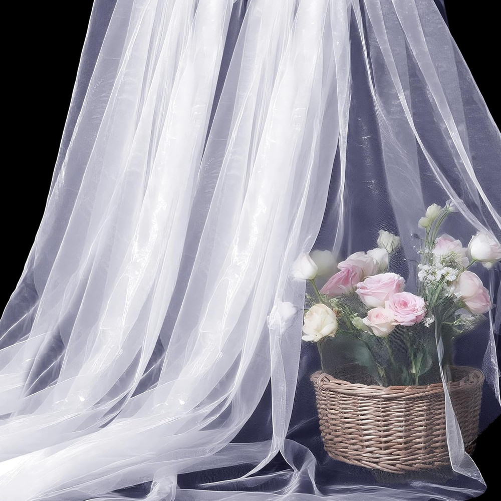 Organza Fabric by The Yard, 60 Inch Wide 10 Yards (30 ft) Extra Long Sheer Fabri