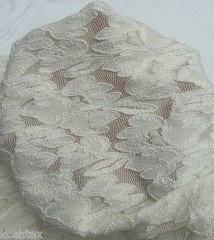 Ivory Nylon Spandex Lace Fabric by the Yard Heavy Weight