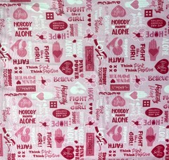 Positively Pink Breast Cancer Fight Like A Girl Plush Minky Fabric BTY