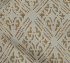White & Beige Hand Block 5 Yard 100%Cotton Fabric NO TARRIF CHARGES 100%✅KK17