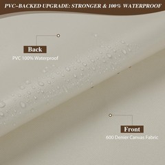 100% Waterproof Outdoor Fabric by The Yard, 58″ W 600D Marine Canvas Fabric w…