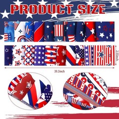 40 Pcs Patriotic Fabric Red White and Blue Jelly Fabric Memorial Day American…