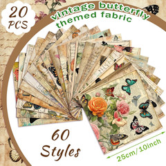 60 Pcs 10×10 Inch Butterfly Fabric Squares Quilting Precut Patchwork DIY Bundle