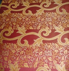 DESIGNTEX FABRIC ~ BURGUNDY and SHADES of GOLD ~ UPHOLSTERY / CURTAINS *BTY
