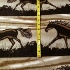 Equestrian Mustang Horse Print Fleece Fabric 60″ BTY Cozy No Sew Blanket DIY