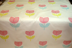 2.66 Yds Clarke & Clarke Fabric Ava Pink F0663 Embroidered Tulips Upholstery