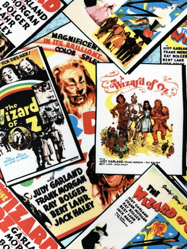 Wizard of Oz fabric cinema film posters Dorothy Judy Garland retro
