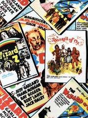 Wizard of Oz fabric cinema film posters Dorothy Judy Garland retro