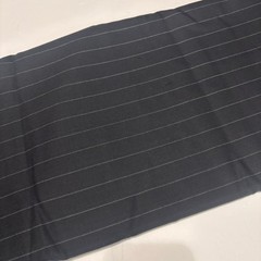 Black Pinstripe Shirting Weight Wool Fabric 2.5 Yds 60″ Wide Suiting Material