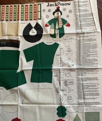 Jack Snow Snowman Cut Sew Fabric Craft Panel Cranston. New uncut
