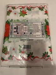 Christmas Flannel Backed Vinyl Tablecloth 52 X 70 Oblong Table Cover Wipe Clean