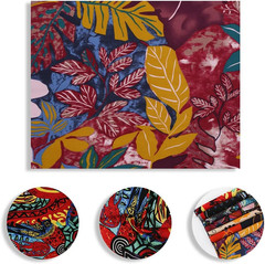 Indian Fabric,7 PCS Ethnic Cotton Linen Fabric,50 x 40cm/ 20 x 16 Inches Vintage